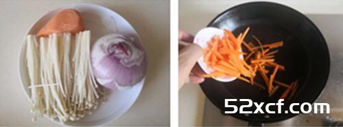 洋葱萝卜炒金针菇的做法