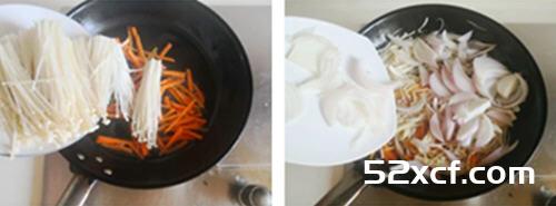洋葱萝卜炒金针菇的做法