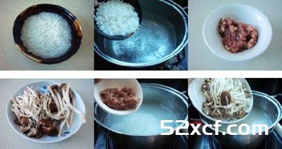 肉末茶树菇粥的做法