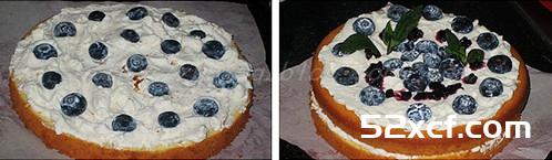 低油低糖的奶油蓝莓裸蛋糕做法图解
