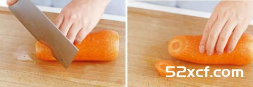 胡萝卜怎么切块？胡萝卜切滚刀块的方法图解