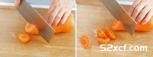 胡萝卜怎么切块？胡萝卜切滚刀块的方法图解