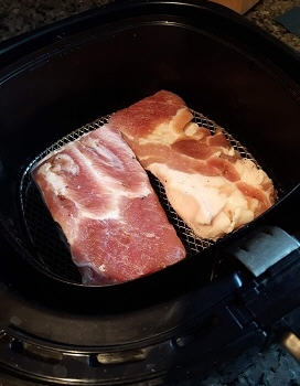 气炸锅炸咸猪肉的做法