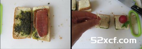 火腿罗勒三明治的做法