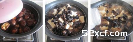 香菇木耳冻豆腐烧肉的做法
