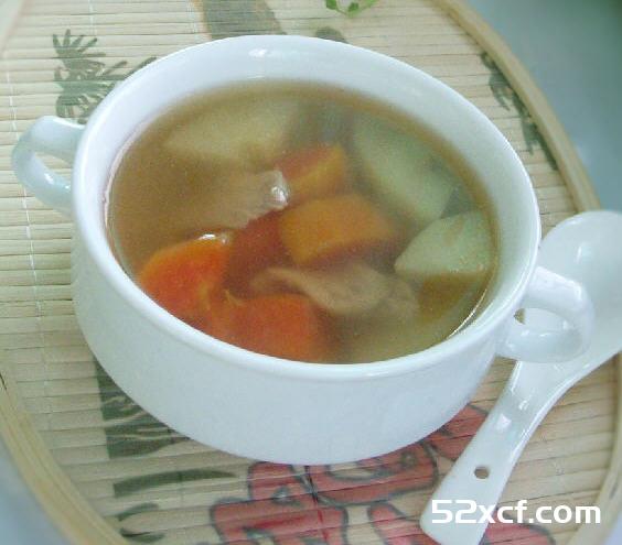 青红木瓜肉片汤的做法