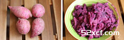 奶香紫薯糕的做法
