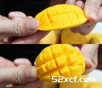 芒果怎么切成小方格？