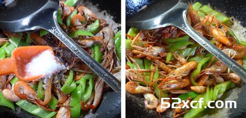 尖椒炒河虾的做法