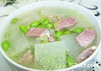 毛豆咸肉冬瓜汤的做法