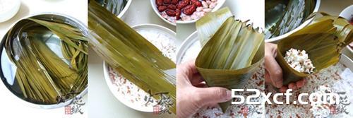 白米红枣三角粽的做法